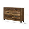 Dresser with 6 Drawers and Plank Style Rustic Oak Brown By Casagear Home BM269079