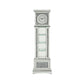 Grandfather Clock with 4 Compartments and Mirror Frame Silver By Casagear Home BM269089