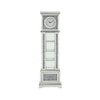 Grandfather Clock with 4 Compartments and Mirror Frame Silver By Casagear Home BM269089