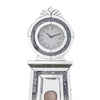 Mirrored Grandfather Clock with 3 Open Compartments Silver By Casagear Home BM269090