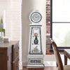 Mirrored Grandfather Clock with 3 Open Compartments, Silver By Casagear Home