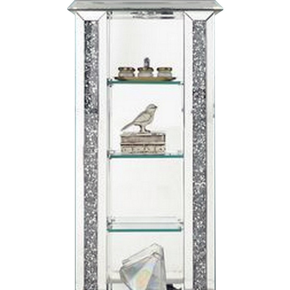 Mirrored Grandfather Clock with 4 Compartments Silver By Casagear Home BM269093