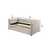 Twin Daybed with Chesterfield Style and Trundle Beige By Casagear Home BM269217