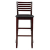 Barstool with Leatherette Seat and Ladder Back Espresso Brown By Linon Home Decor BM269242