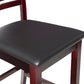 Barstool with Leatherette Seat and Ladder Back Espresso Brown By Linon Home Decor BM269242