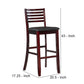 Barstool with Leatherette Seat and Ladder Back Espresso Brown By Linon Home Decor BM269242