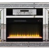 TV Stand with Electric Fireplace and Mirror Framing Silver By Casagear Home BM269585