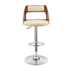 Adjustable Barstool with Open Wooden Back Cream and Brown By Casagear Home BM270014