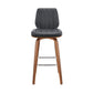 Swivel Barstool with Channel Stitching and Wooden Support Black and Brown By Casagear Home BM270029