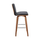 Swivel Barstool with Channel Stitching and Wooden Support Black and Brown By Casagear Home BM270029