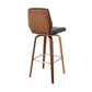 Swivel Barstool with Channel Stitching and Wooden Support Black and Brown By Casagear Home BM270029