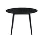 Round Dining Table with Wood and Tapered Legs Black By Casagear Home BM270106