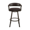 Swivel Barstool with Open Metal Frame and Slatted Arms Brown By Casagear Home BM270140