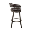 Swivel Barstool with Open Metal Frame and Slatted Arms Brown By Casagear Home BM270140