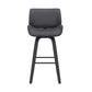 30 Inch Bar Stool with Curved Padded Back and Seat Gray By Casagear Home BM270436