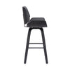 30 Inch Bar Stool with Curved Padded Back and Seat Gray By Casagear Home BM270436