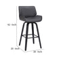 30 Inch Bar Stool with Curved Padded Back and Seat Gray By Casagear Home BM270436