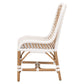 Dining Chair with Rattan Chevron Pattern Back Set of 2 White By Casagear Home BM270610