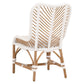 Dining Chair with Rattan Chevron Pattern Back Set of 2 White By Casagear Home BM270610