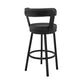 Swivel Barstool with Curved Open Back and Metal Legs Gray and Black By Casagear Home BM271139