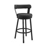 Swivel Barstool with Curved Open Back and Metal Legs Gray and Black By Casagear Home BM271139