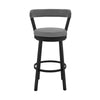 Swivel Counter Barstool with Curved Open Back and Metal Legs Light Gray By Casagear Home BM271140