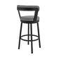 Swivel Counter Barstool with Curved Open Back and Metal Legs Light Gray By Casagear Home BM271140