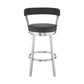 Swivel Counter Barstool with Curved Open Back and Metal Legs Black and Silver By Casagear Home BM271156