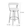 Swivel Counter Barstool with Curved Open Back and Metal Legs White and Silver By Casagear Home BM271160