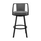 Metal Swivel Barstool with Open Curved Frame Arms Gray and Black By Casagear Home BM271171