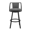 Metal Swivel Barstool with Open Curved Frame Arms Gray and Black By Casagear Home BM271171