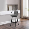 Metal Swivel Barstool with Open Curved Frame Arms Gray and Black By Casagear Home BM271171