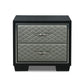 Nightstand with 2 Drawers and Upholstery Black and Silver By Casagear Home BM271440