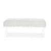 49 Inch Faux Fur Bench with Acrylic Clear Legs White By Casagear Home BM272063