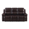 Joe 80 Inch Leather Recliner Sofa With Dropping Table Brown By Casagear Home BM272073