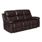 Joe 80 Inch Leather Recliner Sofa With Dropping Table Brown By Casagear Home BM272073