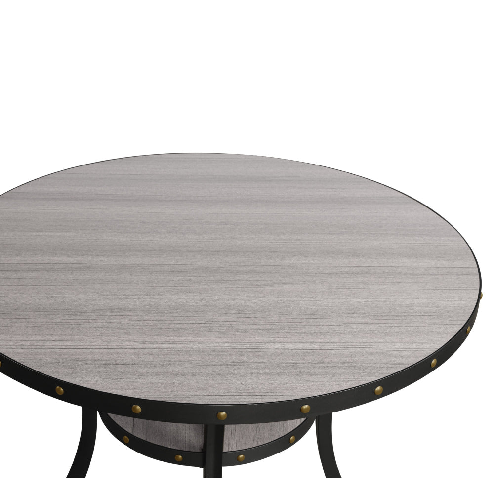 48 Inch Round Wood Counter Height Table with Flared Legs Gray By Casagear Home BM272081