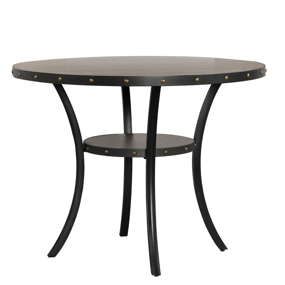 48 Inch Round Wood Counter Height Table with Flared Legs Gray By Casagear Home BM272081