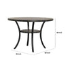 48 Inch Round Wood Dining Table with Flared Legs Gray By Casagear Home BM272082