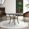 48 Inch Round Wood Dining Table with Flared Legs Gray By Casagear Home BM272082