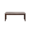 Gary 46 Inch Wood Bench with Fabric Seat Cherry Brown By Casagear Home BM272088