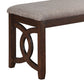 Gary 46 Inch Wood Bench with Fabric Seat Cherry Brown By Casagear Home BM272088