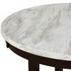 Kate 47 Inch Round Dining Table with Faux Marble Top White and Black By Casagear Home BM272103