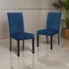 Kate 38 Inch Velvet Upholstered Wood Dining Chair, Set of 2, Blue By Casagear Home