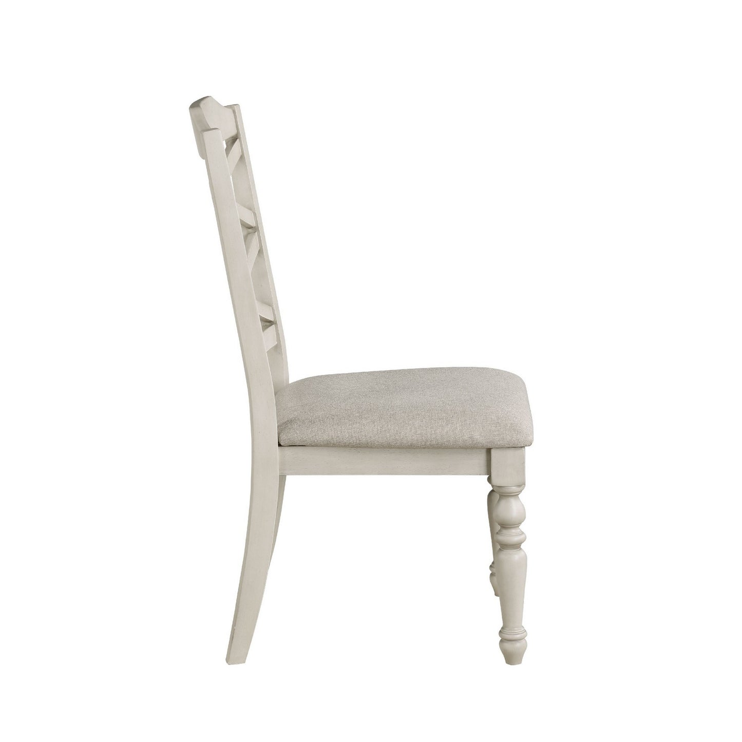 Katherine 38 Inch Side Chair with Fabric Seat Set of 2 White By Casagear Home BM272123