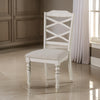 Katherine 38 Inch Side Chair with Fabric Seat Set of 2 White By Casagear Home BM272123