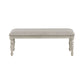 Katherine 48 Inch Bench with Fabric Seat and Turned Legs White By Casagear Home BM272124