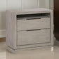 Jose 42 Inch Acacia Wood 2 Drawer Nightstand with Plinth Base, Light Gray By Casagear Home