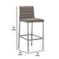 Eun 30 Inch Faux Leather Channel Barstool Chrome Legs Set of 2 Gray By Casagear Home BM273675