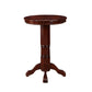 Ava 42 Inch Wood Pub Bar Table Sunburst Design Carved Pedestal Dark Brown By Casagear Home BM274276